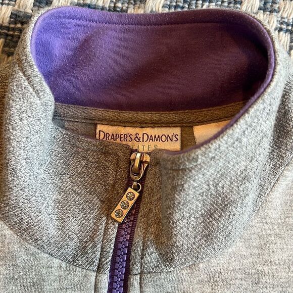 Draper’s & Damon’s Petites Women’s PXL Grey & Lavender Purple Full Zip Jacket - Picture 6 of 11